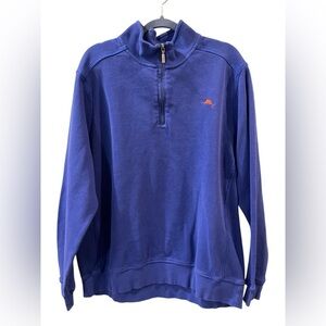 Tommy Bahama Men’s Pullover 1/4 Zip Logo Blue Sweater Shirt Jacket Longsleeve XL